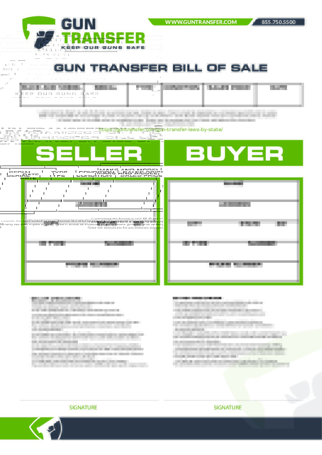 Bill of sale documenting a gun registered to me transferred to a private buyer